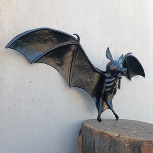 Hand-forged Iron Bat Sculpture: Gothic Wall & Garden Decor - Etsy