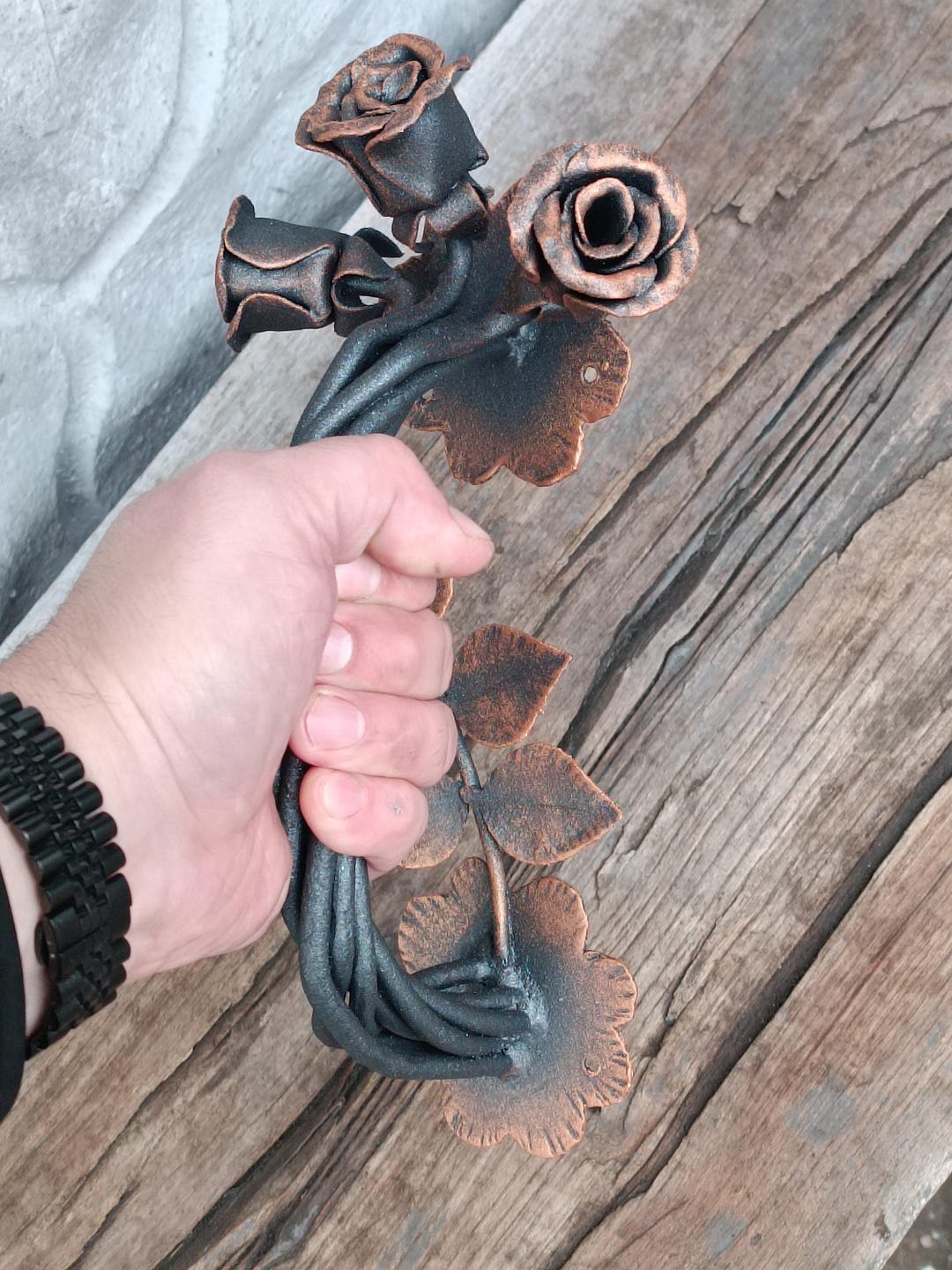 wrought-iron-door-handle-with-roses-hand-forged-floral-pull-rustic