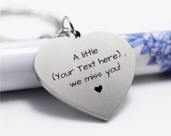 Herzförmige Schlüsselanhänger mit personalisierten Text in Edelstahl - Geschenk für Ihre Lieben