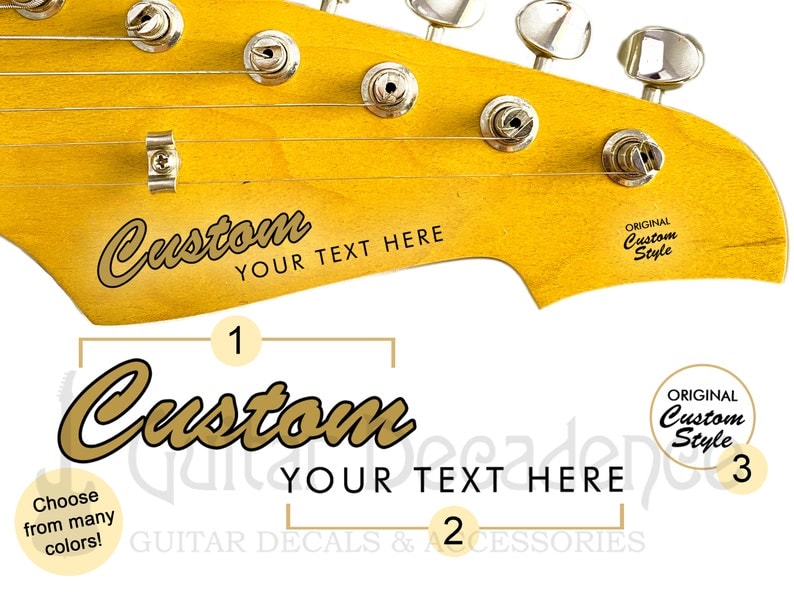 vintage guitar waterslide headstock decal