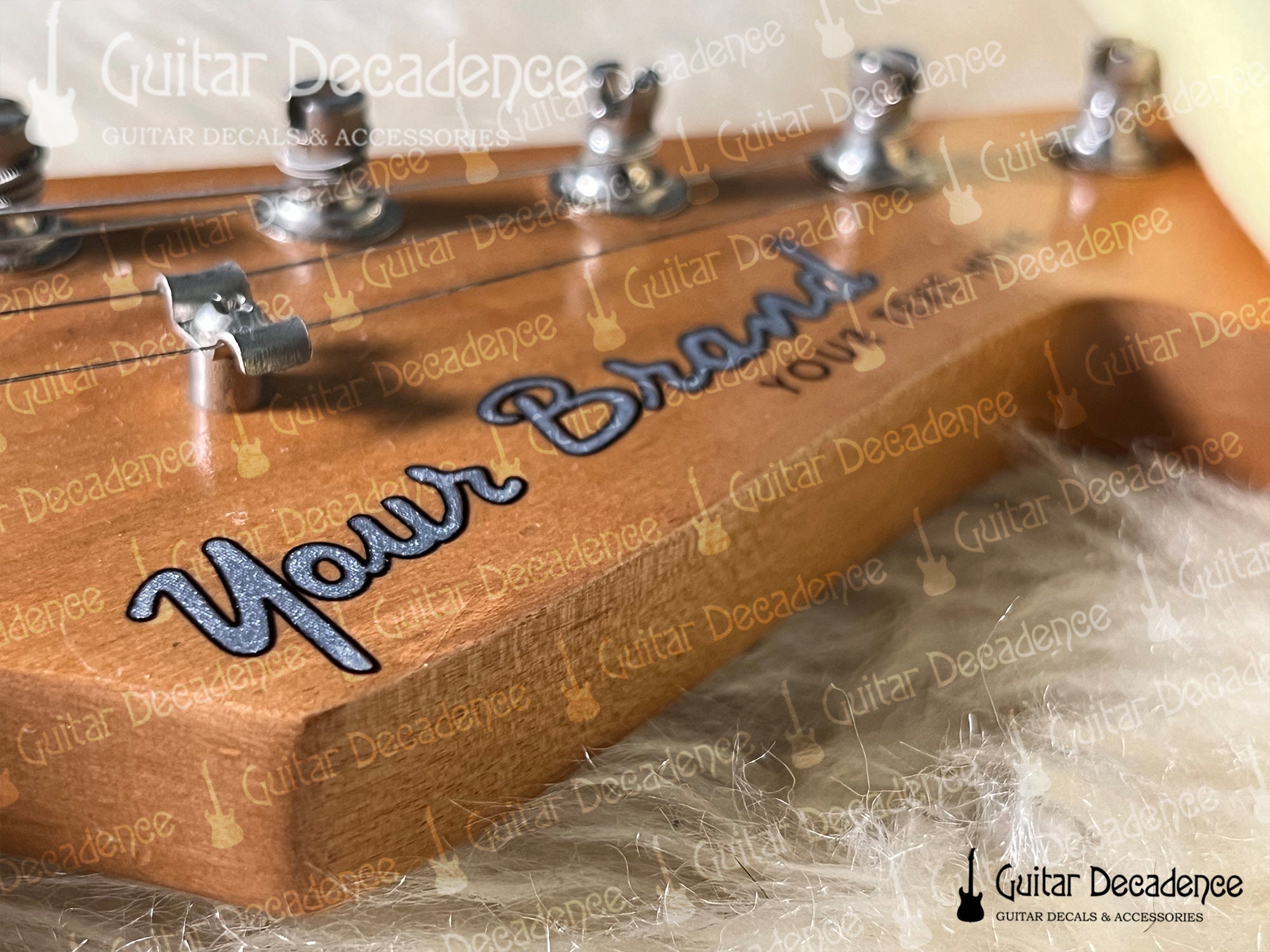 Decalcomania Ad Acqua Per Paletta Chitarra Silvertone – Nera, Vintage