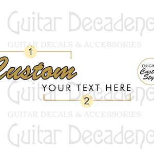 Calcomanías Waterslide personalizadas para clavijero de guitarra y bajo estilo vintage de los años 50 (varios colores para elegir)