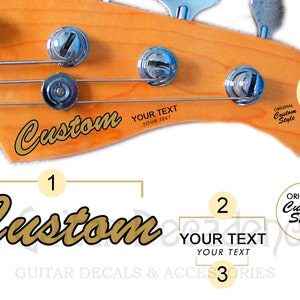 CUSTOM Bass Waterslide Headstock Decals