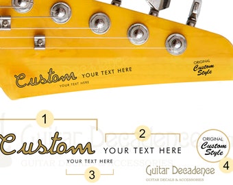 CUSTOM Spaghetti Vintage Guitar and Bass Waterslide Headstock Decals