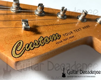 Calcomanías de cabezal deslizantes de agua para guitarra, serigrafiadas a mano, clásicas personalizadas