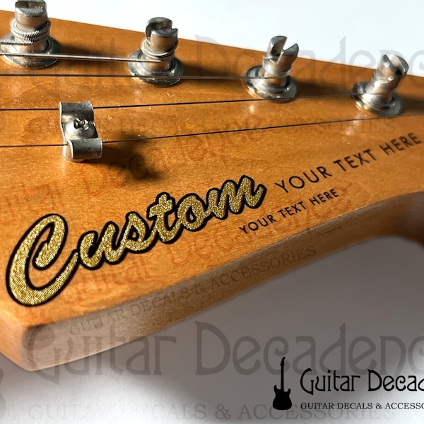 Custom Classic Hand Silk-Screen Printed Guitar Waterslide Headstock Decals