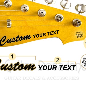 CUSTOM Vintage One-Line Guitar Waterslide Headstock Decals