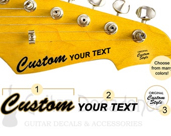 CUSTOM Vintage One-Line Guitar Waterslide Headstock Decals