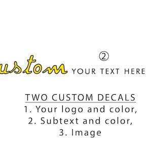 TWO CUSTOM Guitar and Bass Waterslide Headstock Decals