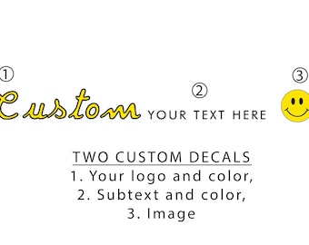 TWO CUSTOM Guitar and Bass Waterslide Headstock Decals