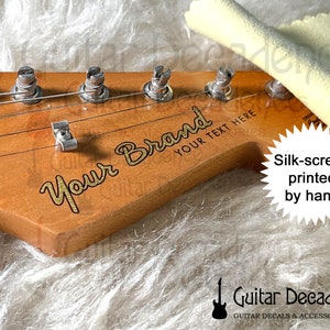 Calcomanías de cabezal deslizantes de agua para guitarra, serigrafiadas a mano, clásicas personalizadas