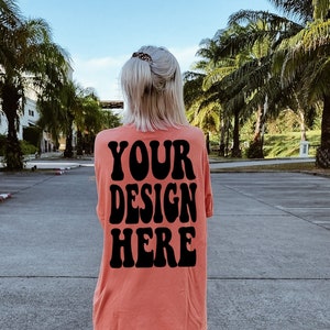 Comfort Colors C1717 Terracotta Shirt Mockup | Terracotta Tshirt | Oversized Back Mockup | Terracotta Comfort Color Shirt | Summer Street