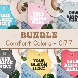 Comfort Colors C1717 Shirt Mockup Bundle | Gruppe Tshirt | Flat Lay Mockup Bundle | 1717 Mock Ups | Comfort Color Shirt Mock | Trendy Boho