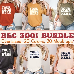 Bella Canvas 3001 Shirt Mockup Bundle | BC Group Übergroße T-Shirts Mockups | 3001 Modell Mockup Bündel | Bella Canvas Mock-Ups | Gemütlicher Boho