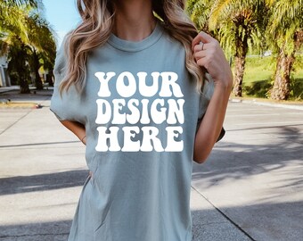 Comfort Colors C1717 Bay Shirt Mockup | Bay Tshirt | Oversized Mockup | Model Mock Up | Bay Comfort Color Shirt Mockup | Summer Street Style