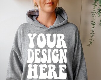 Gildan 18500 Mockup / Gildan Sport Grey Hoodie Mock up / G185 Model Mockups / Sport Grey Oversized Hoodie Mockup / Cozy Boho Lifestyle