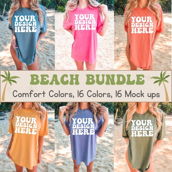 Comfort Colors C1717 Shirt Mockup Bundle | CC Group Tshirt | Model Mockup Bundle | 1717 Mock Ups | Comfort Color Shirt Mock | Summer Beach