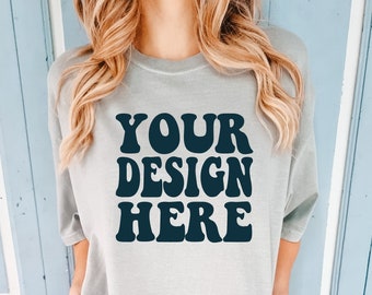 Comfort Colors C1717 Bay Shirt Mockup | Bay Tshirt | Oversized Mockup | Model Mock Up | Bay Comfort Color Shirt Mockup | Outdoor Summer Boho