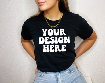 Bella Canvas 3001 Mockup | Bella Canvas Black Shirt Mockup | Tshirt Model Mockup | Black Shirt Mockup | Black Unisex T-shirt Mockup
