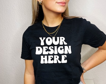 Bella Canvas 3001 Mockup | Bella Canvas Black Shirt Mockup | Tshirt Model Mockup | Black Shirt Mockup | Black Unisex T-shirt Mockup