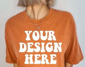 Comfort Colors C1717 Yam Shirt Mockup / Yam Tshirt / Oversize Mockup / Model Mock Up / Yam Comfort Color Shirt Mock / Orange Shirt Mock