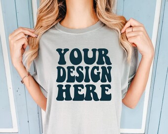 Comfort Colors C1717 Bay Shirt Mockup | Bay Tshirt | Oversized Mockup | Model Mock Up | Bay Comfort Color Shirt Mockup | Outdoor Summer Boho