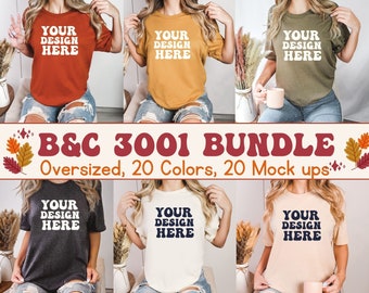 Paquete de maquetas de camisas Bella Canvas 3001 / Maquetas de camisetas de gran tamaño de BC Group / Paquete de maquetas de modelos 3001 / Bella Canvas Mock Ups / Cozy Boho