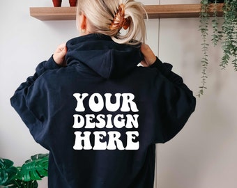 Gildan 18500 Mockup | Gildan Black Hoodie Mock up | G185 Model Mockup | Oversized Hoodie Back Mock | Back of Hoodie Mockup | Boho Lifestyle