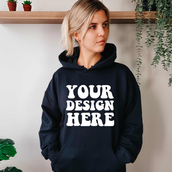 Gildan 18500 Mockup | Gildan Black Hoodie Mock up | G185 Model Mockup | Oversized Hoodie Mock | Black Sweater Womens Mockup | Boho Lifestyle