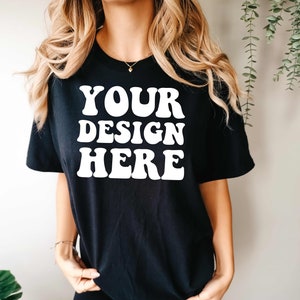 Comfort Colors C1717 Black Shirt Mockup | Black Tshirt | Oversized Mockup | Model Mock Up | Black Comfort Color Shirt Mock | Boho Studio