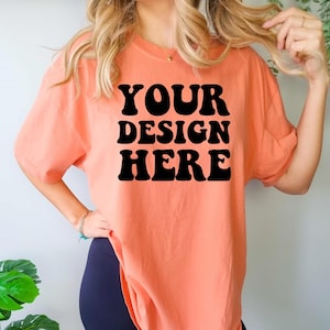 Comfort Colors C1717 Terracotta Shirt Mockup | Orange Tshirt | Oversized Mockup | Model Mock Up | Terracotta Comfort Color Shirt Mock Studio