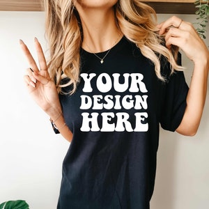 Comfort Colors C1717 Black Shirt Mockup | Black Tshirt | Oversized Mockup | Model Mock Up | Black Comfort Color Shirt Mock | Boho Studio