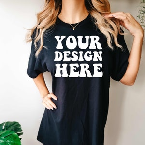 Comfort Colors C1717 Black Shirt Mockup | Black Tshirt | Oversized Mockup | Model Mock Up | Black Comfort Color Shirt Mock | Boho Studio