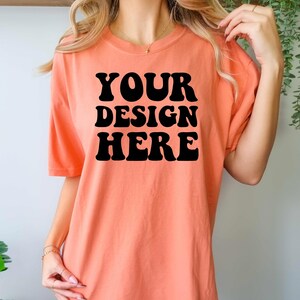 Comfort Colors C1717 Terracotta Shirt Mockup | Orange Tshirt | Oversized Mockup | Model Mock Up | Terracotta Comfort Color Shirt Mock Studio