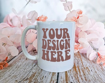 Mug Mockup | 11oz Coffee Mug Mockup | Spring Mug Mockups | Cozy Boho White Mug Mock up | Printify Ceramic Mug Mock-up | Trendy Cute Mug Mock