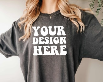 Comfort Colors C1717 Pepper Shirt Mockup | Pepper Tshirt | Oversized Mockup | Model Mock Up | Pepper Comfort Color Shirt Mock | Boho Studio