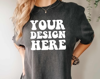 Comfort Colors C1717 Pepper Shirt Mockup | Pepper Tshirt | Oversized Mockup | Model Mock Up | Pepper Comfort Color Shirt Mock | Boho Studio