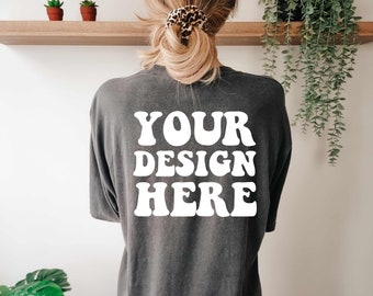 Comfort Colors C1717 Pepper Shirt Mockup | Pepper Tshirt | Oversized Mockup | Model Mock Up | Pepper Comfort Color Shirt | Studio Back Mock