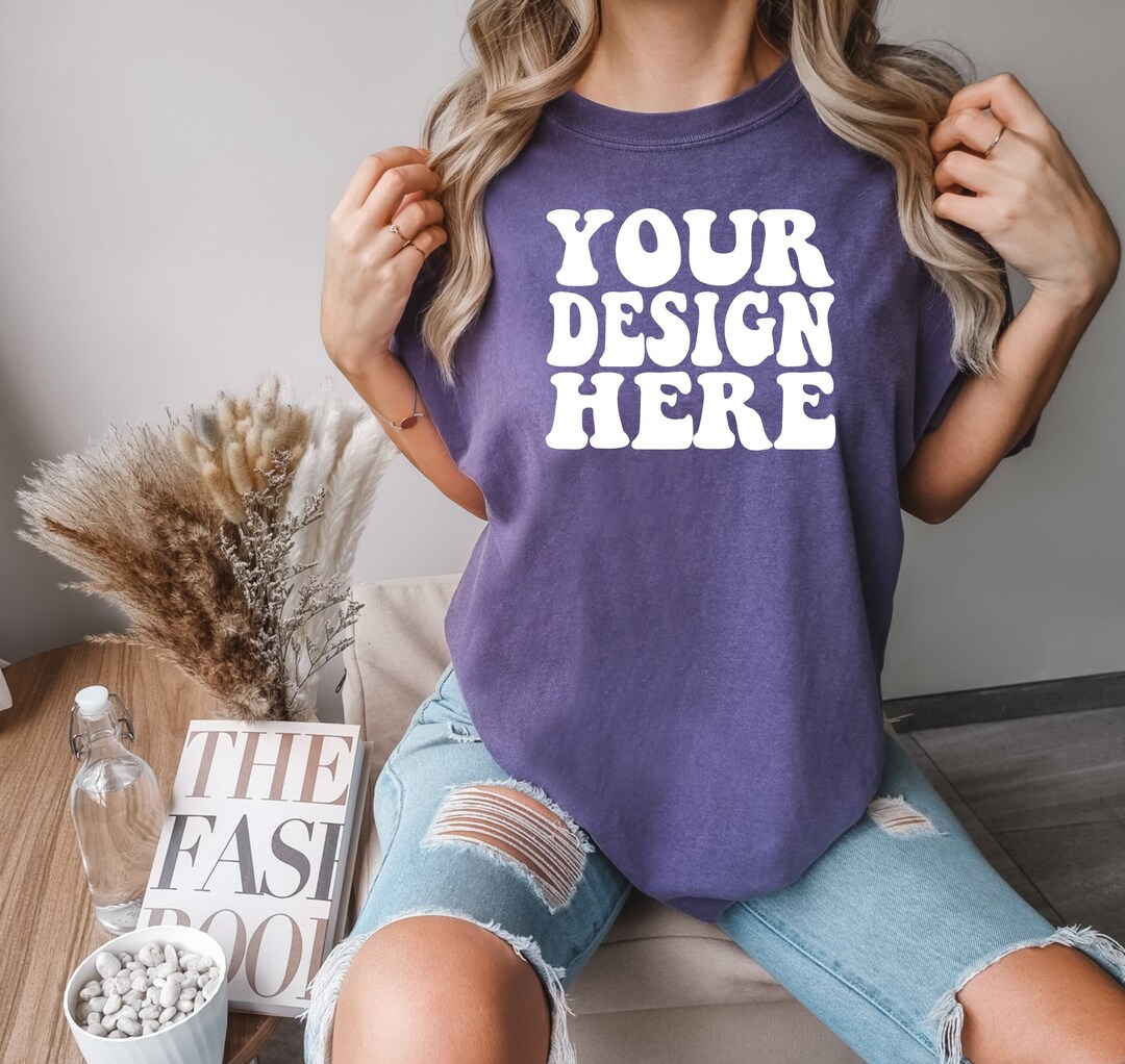 Comfort Colors C1717 Grape Shirt Mockup CC Grape Tshirt Oversized