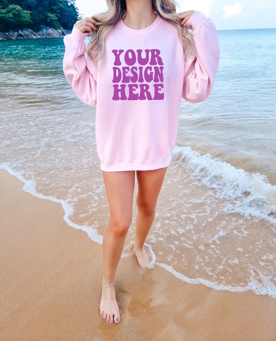 Gildan Light Pink 18000 Front Mockup Gildan Sweater Mock up - Etsy