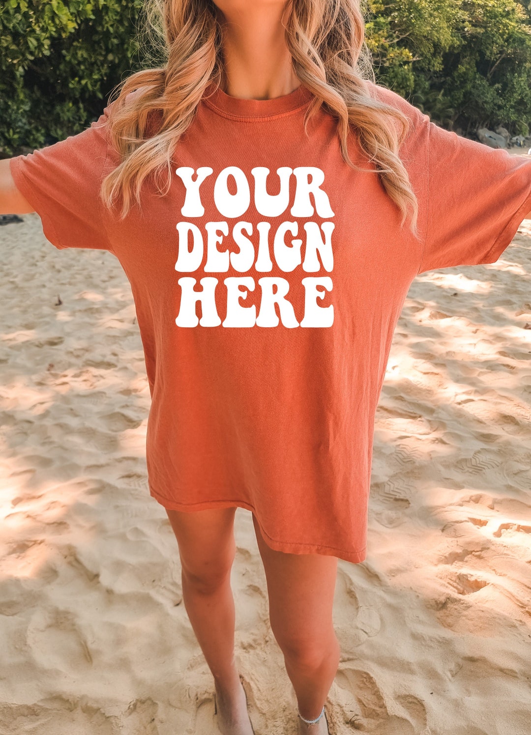 Comfort Colors C1717 Yam Shirt Mockup Yam Tshirt Oversized Mockup Model