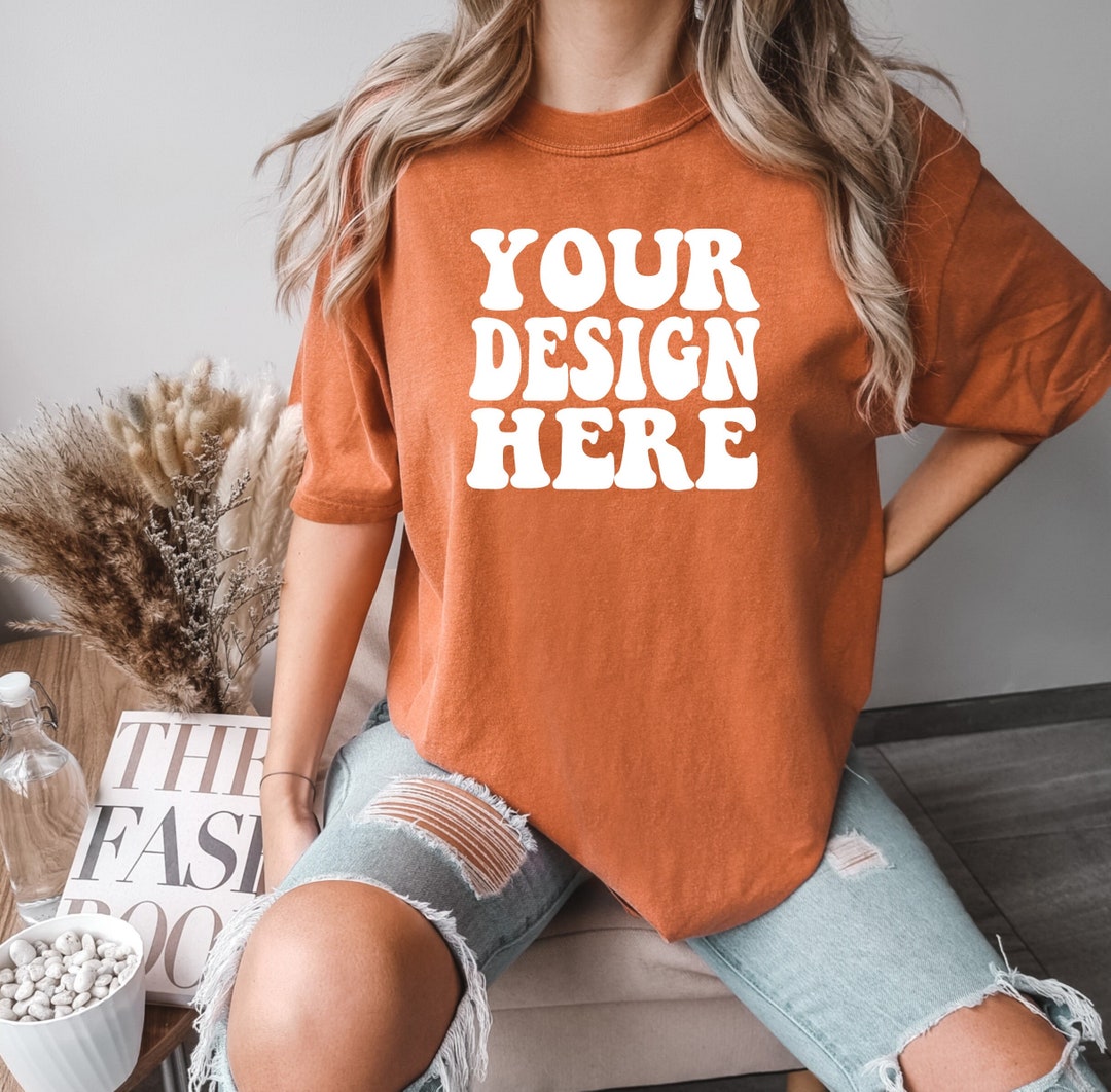 Comfort Colors C1717 Yam Shirt Mockup CC Yam Tshirt Oversized Tee