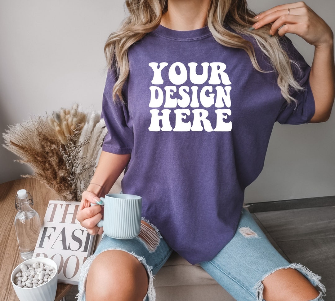 Comfort Colors C1717 Grape Shirt Mockup CC Grape Tshirt Oversized