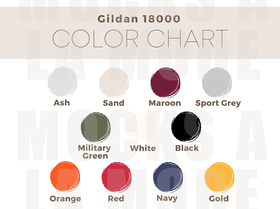 Gildan 18000 Color Chart G180 Group Sweater Colour Chart Sand Maroon ...