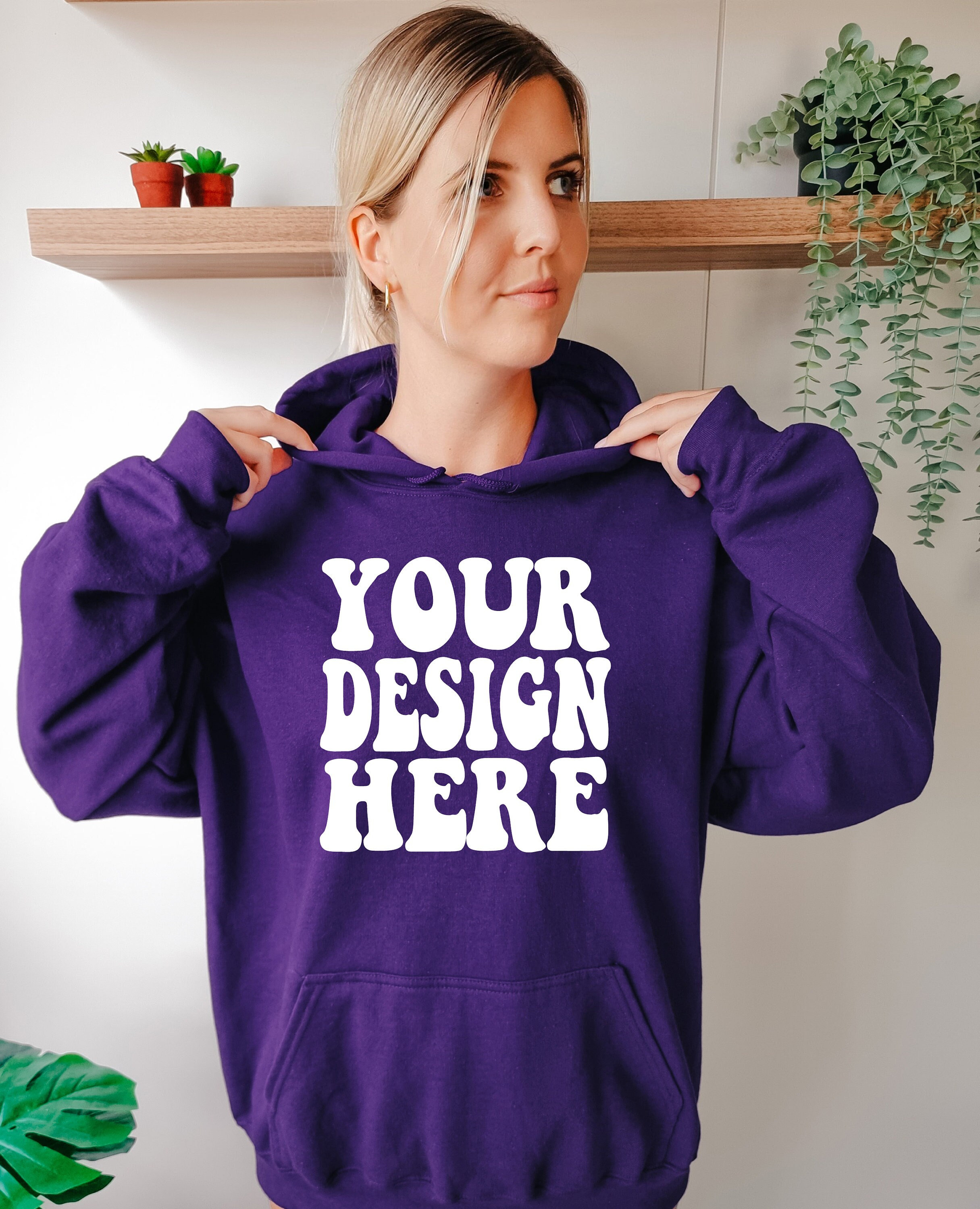 Gildan 18500 Mockup | Gildan Purple Hoodie Mock up | G185 Model