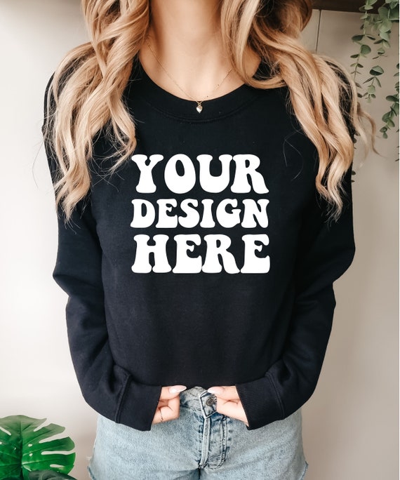Gildan 18000 Mockup Gildan Black Sweater Mock up Sweatshirt Model