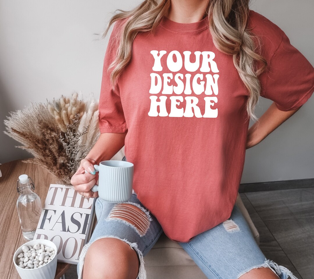 Comfort Colors C1717 Cumin Shirt Mockup CC Cumin Tshirt Oversized