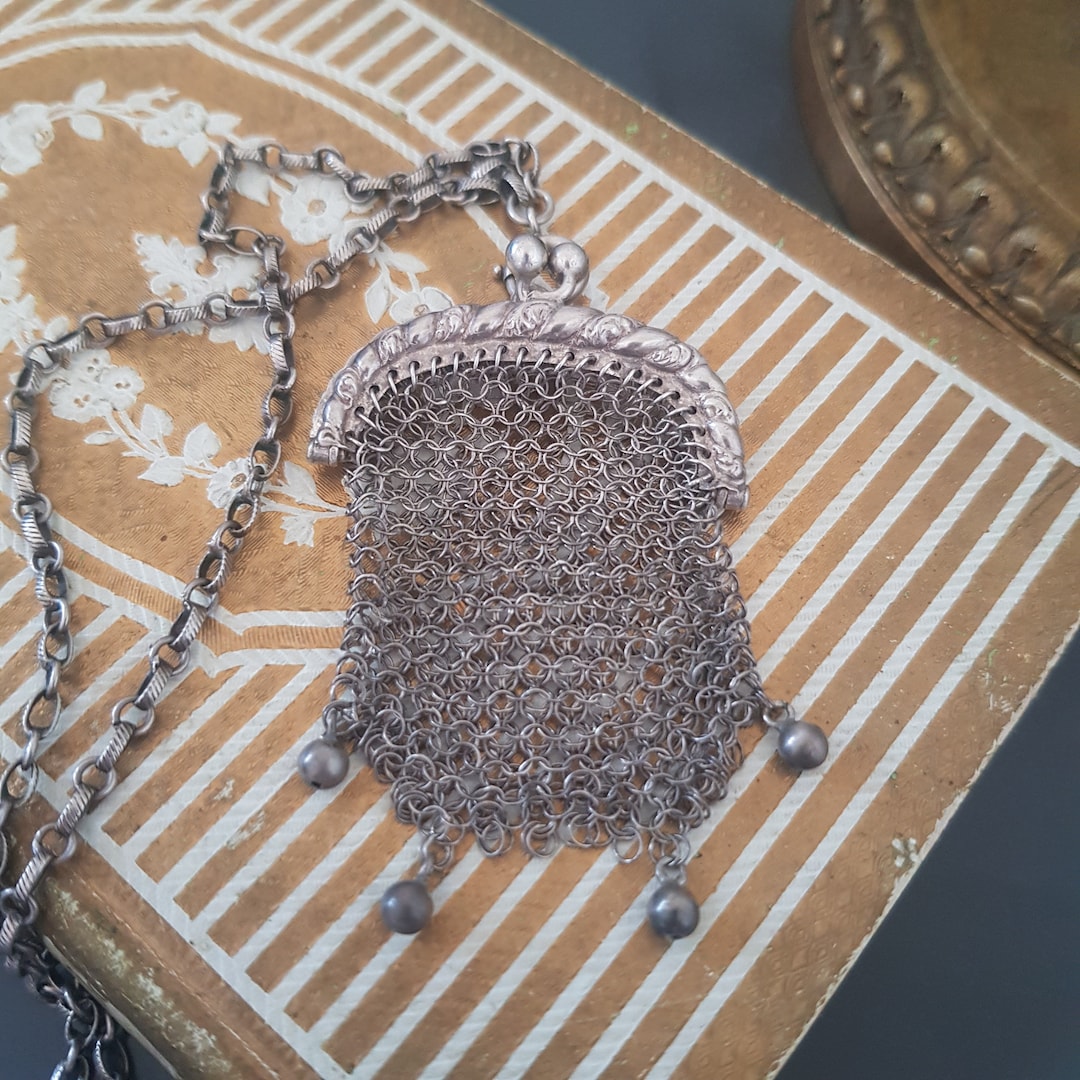 Aumônière Maille Argentée Avec Séparateur - Sac Fourre-tout Femme