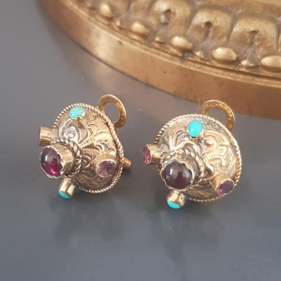 Boucles d'oreille clips argent enfant,perle verre,cabochon verre,motif