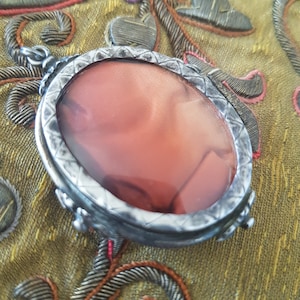 Large Antique Sterling Silver Reliquary Pendant Empty XVIIIth Century